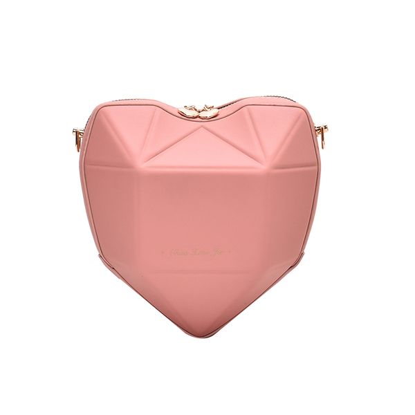 pink fashion women's heart shaped crossbody wallet purse chain shoulder bag lady handbag 5 colors